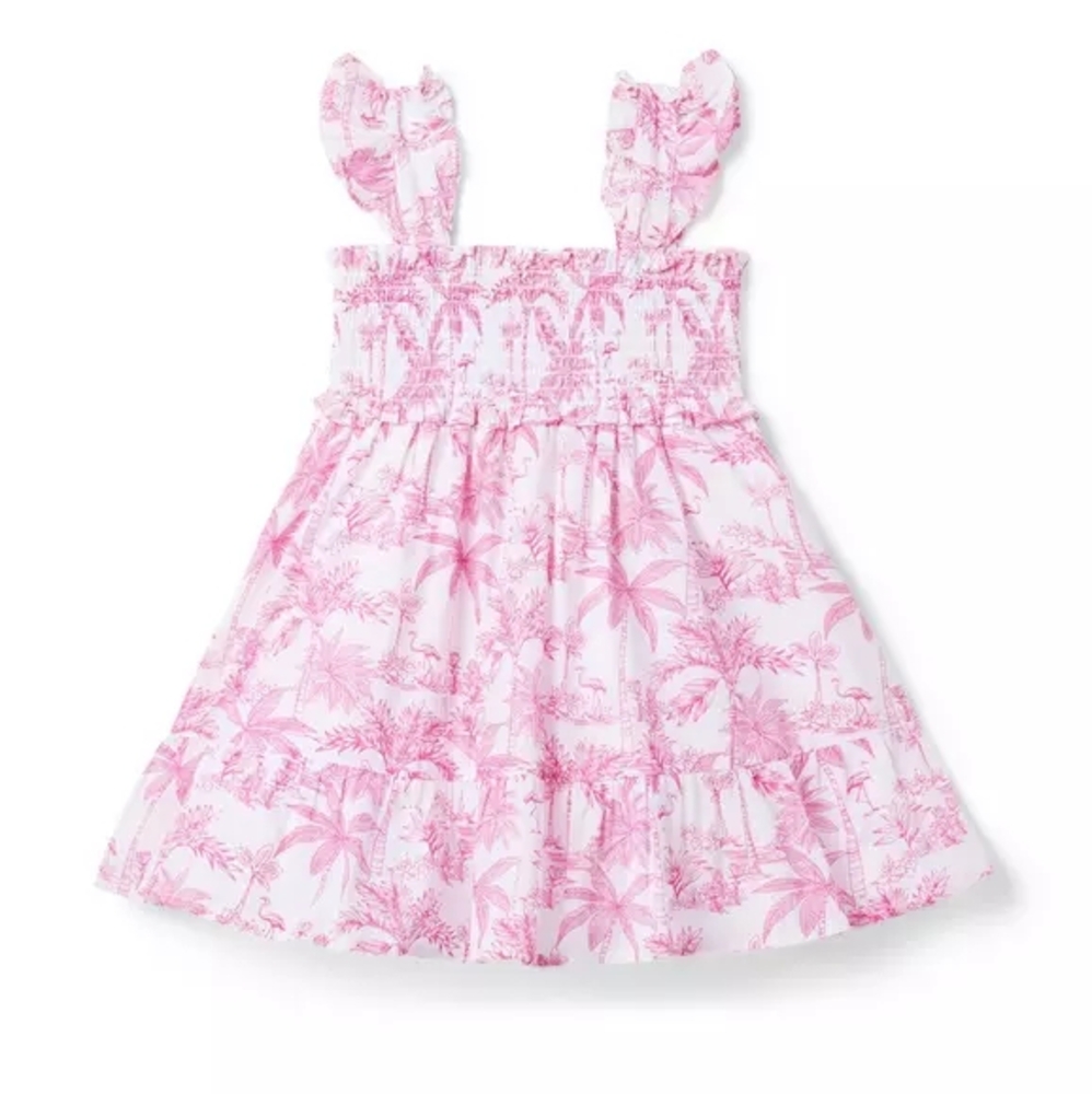 Janie and Jack Pink and White Smocked Sundress